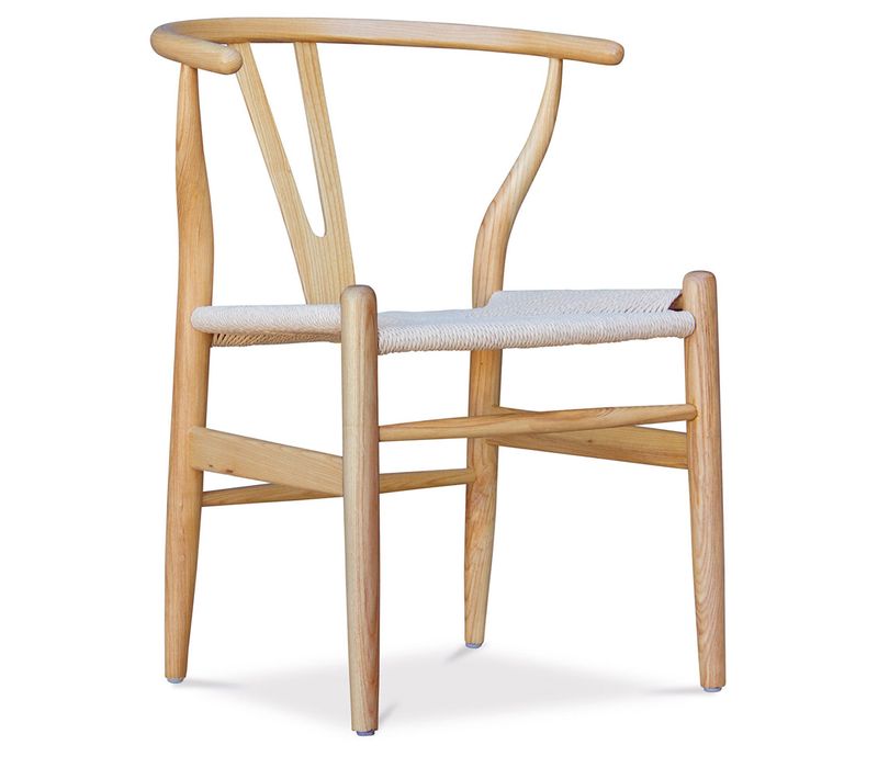 Chaise De Salle à Manger Design Scandinave Bois Assise En Corde - Wish Bois Naturel