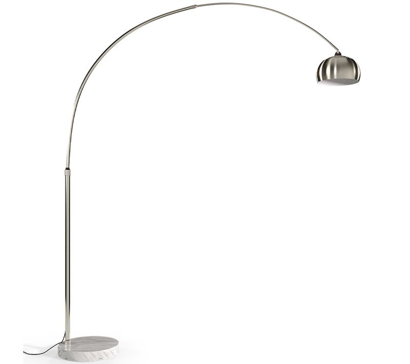 Lampadaire Avec Base En Marbre - Lampe De Salon - Lery Blanc