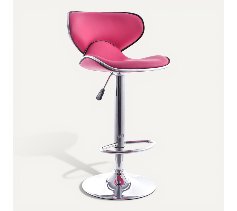 Tabouret De Bar Curved Back Pivotant - Réglable En Hauteur Rose
