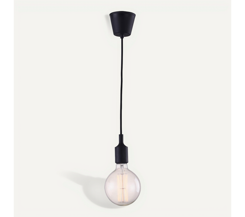 Lampe Ampoule Pendante Edison - Silicone Noir