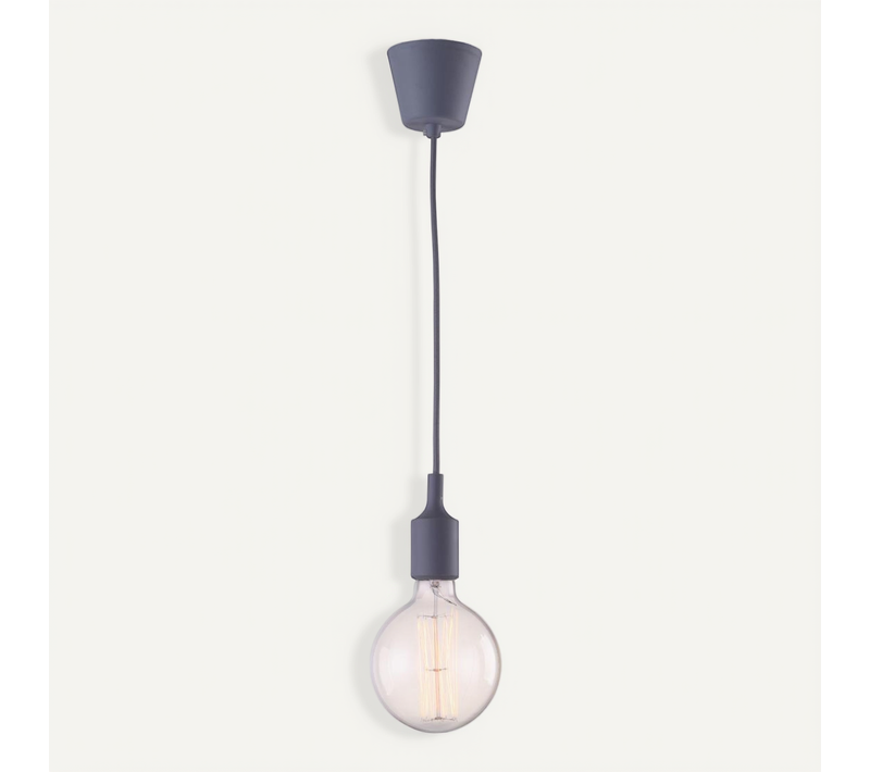 Lampe Ampoule Pendante Edison - Silicone Gris