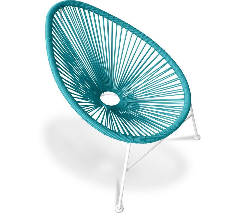 Fauteuil Acapulco - Piétement Blanc Turquoise