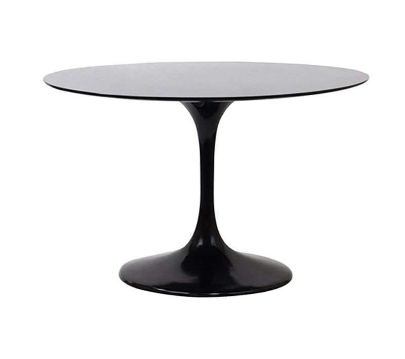 Table À Manger Ronde 90 Cm - Agathe Noir