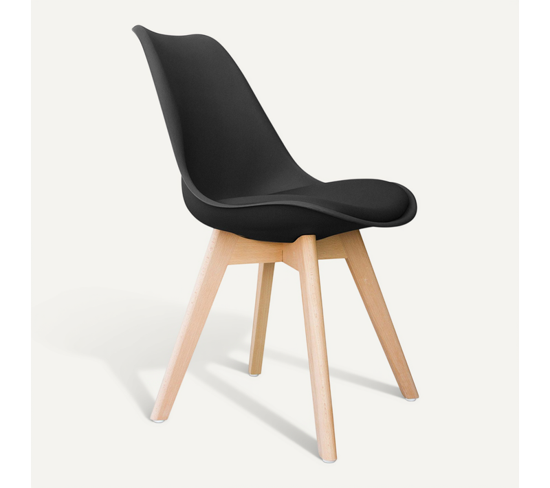 Ensemble De 2 Chaises De Design Scandinave Brielle Avec Coussin - Matt Noir
