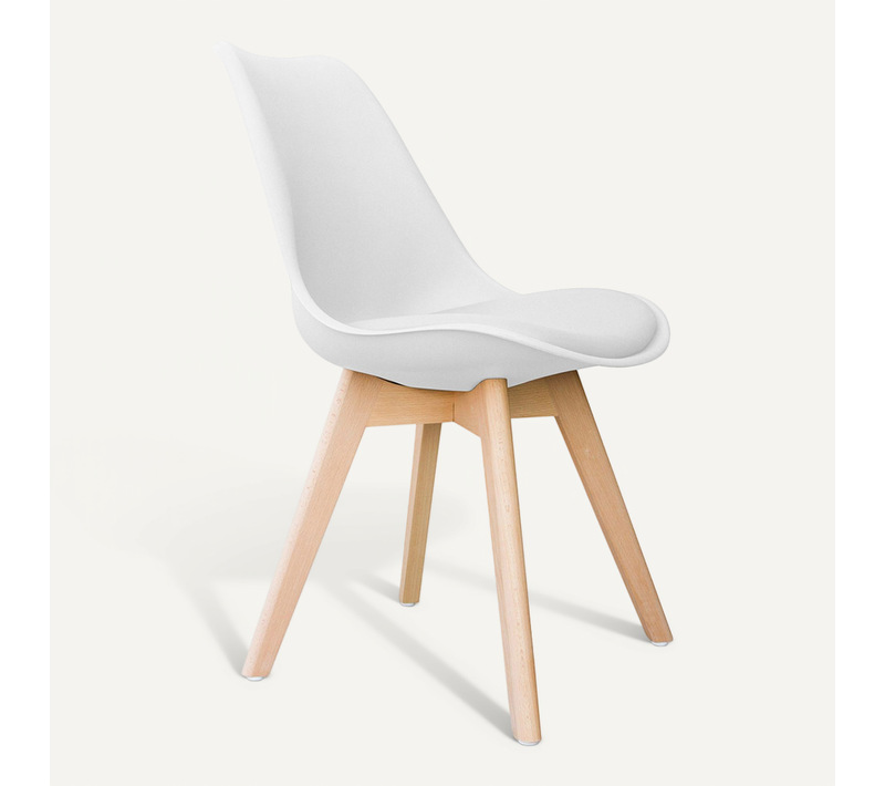 Ensemble De 2 Chaises De Design Scandinave Brielle Avec Coussin - Matt Blanc