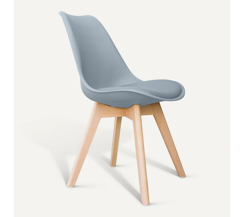 Ensemble De 2 Chaises De Design Scandinave Brielle Avec Coussin - Matt Gris Clair