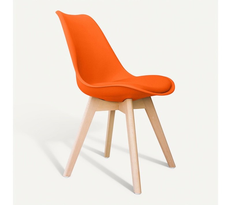 Ensemble De 2 Chaises De Design Scandinave Brielle Avec Coussin - Matt Orange