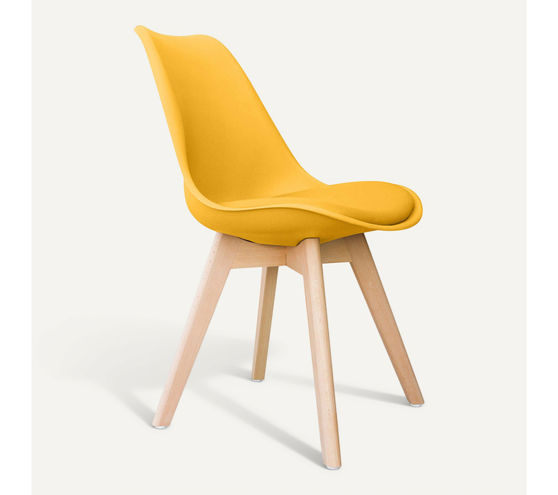 Ensemble De 2 Chaises De Design Scandinave Brielle Avec Coussin - Matt Jaune