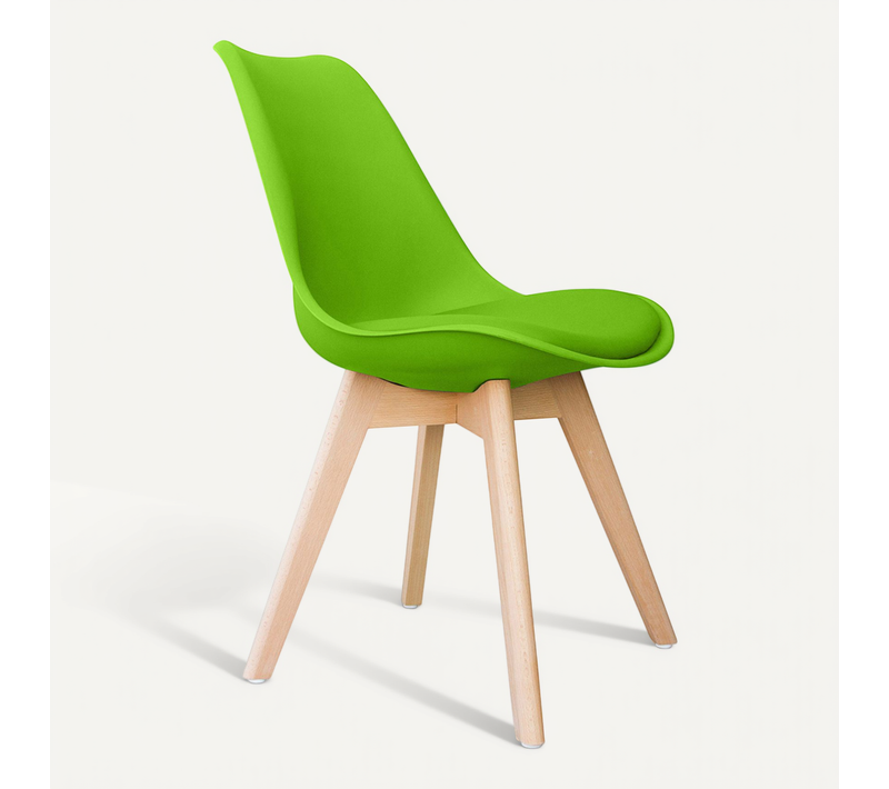 Ensemble De 2 Chaises De Design Scandinave Brielle Avec Coussin - Matt Vert