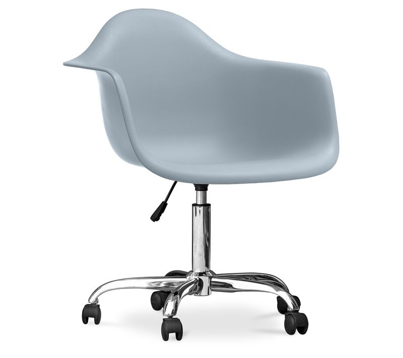 Chaise De Bureau Avec Accoudoirs - Chaise De Bureau à Roulettes - Emery Gris Clair