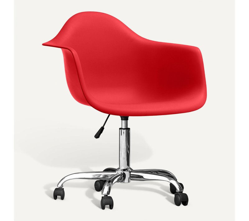 Chaise De Bureau Avec Accoudoirs - Chaise De Bureau À Roulettes - Emery Rouge