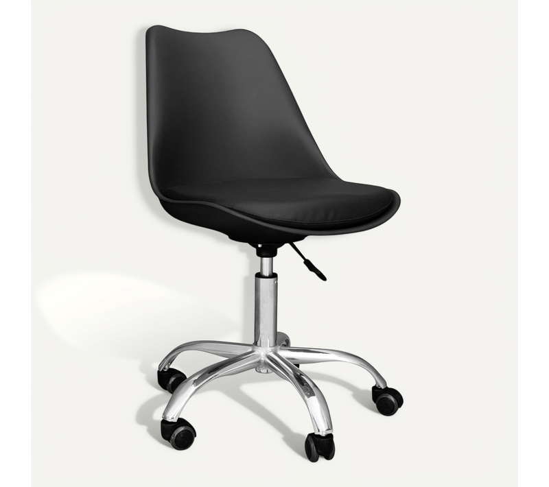 Chaise De Bureau Tulip Pivotante à Roulettes Noir