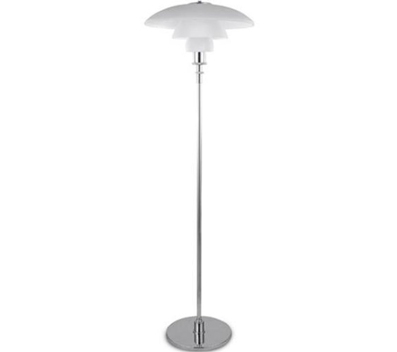 Lampadaire Pl 4/3 - Acier Et Verre Acier