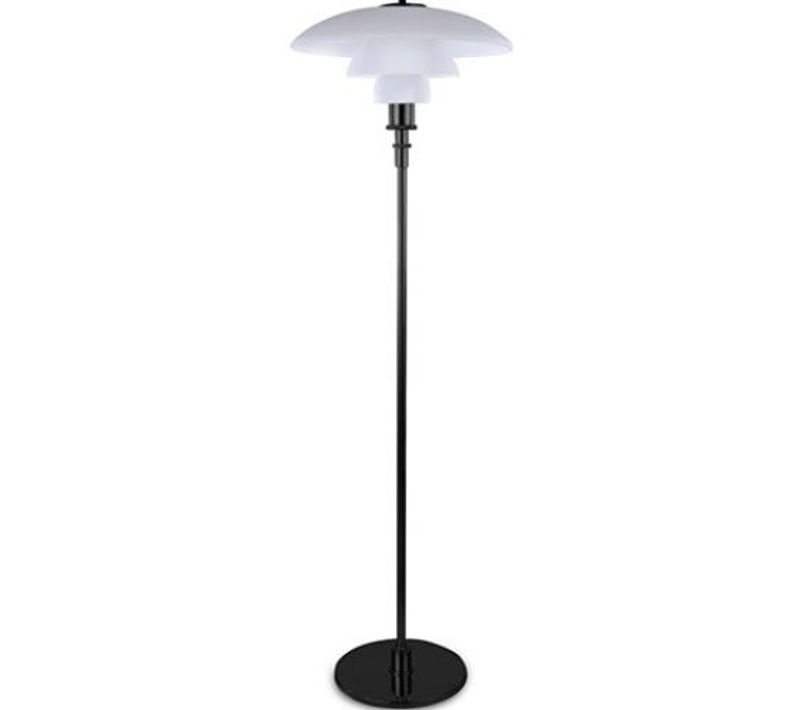 Lampadaire Pl 4/3 - Acier Et Verre Chromé Noir