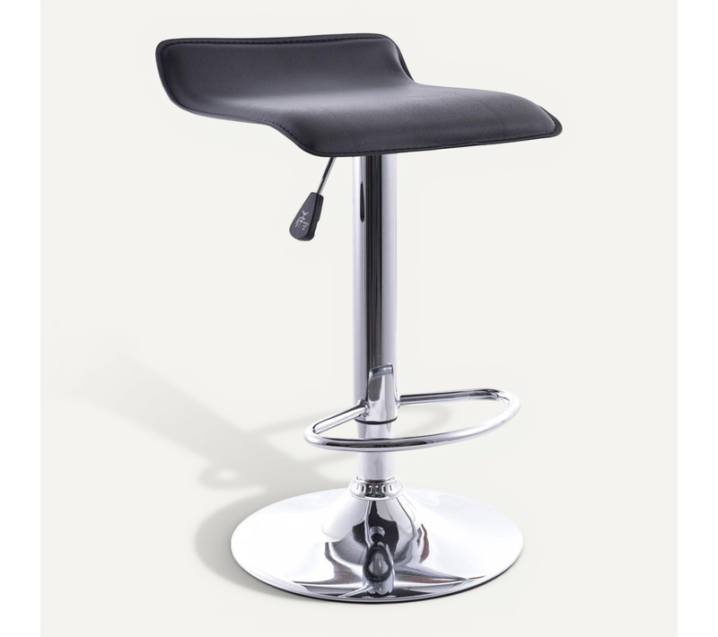 Tabouret De Bar Office Pivotant - Réglable En Hauteur Noir