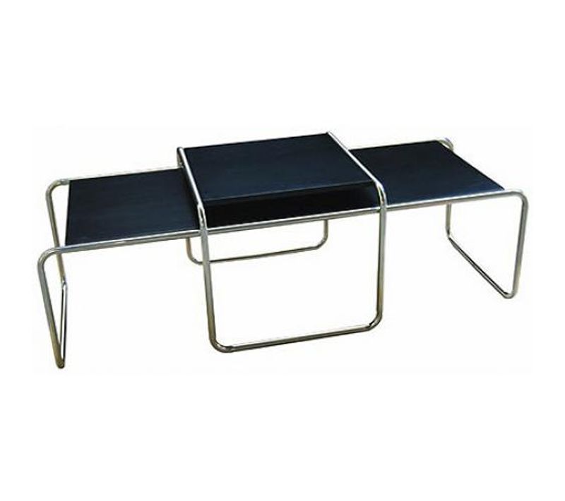 Table Basse Lazo - Bois Et Acier Noir