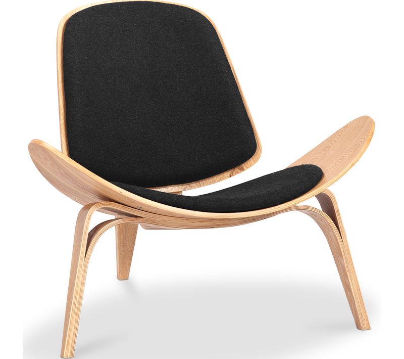 Fauteuil Design - Fauteuil Scandinave - Revêtement En Tissu - Luna Noir