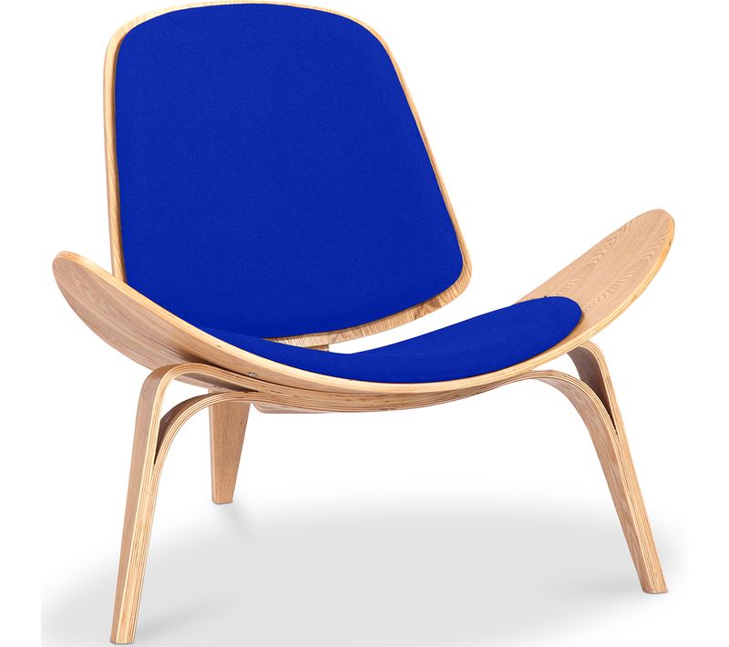 Fauteuil Design - Fauteuil Scandinave - Revêtement En Tissu - Luna Bleu Foncé