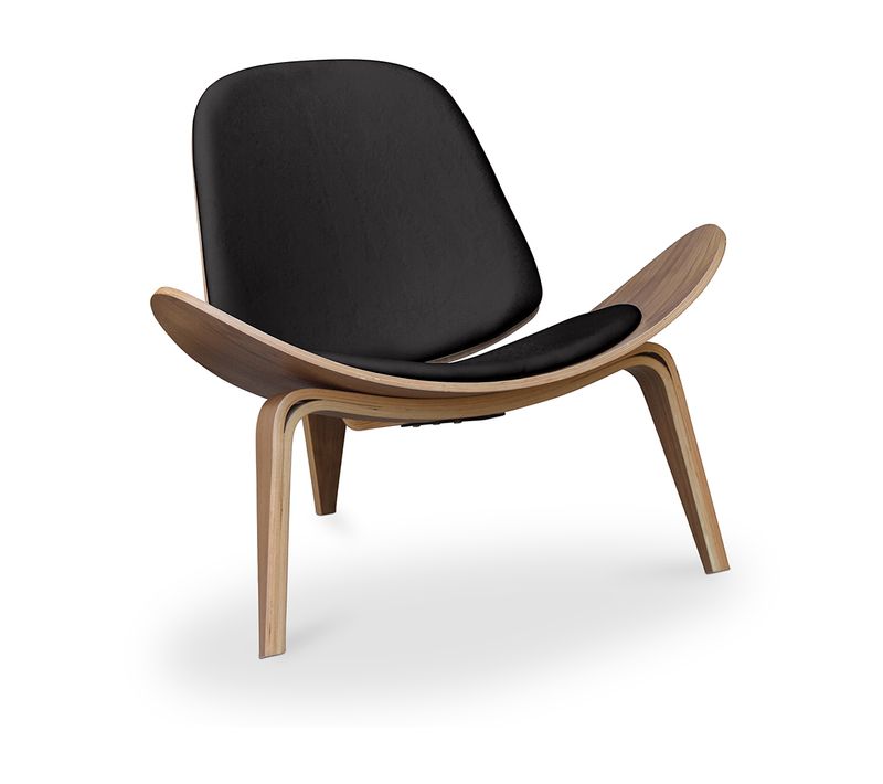 Fauteuil Design - Fauteuil Scandinave - Revêtement En Simili - Luna Noir