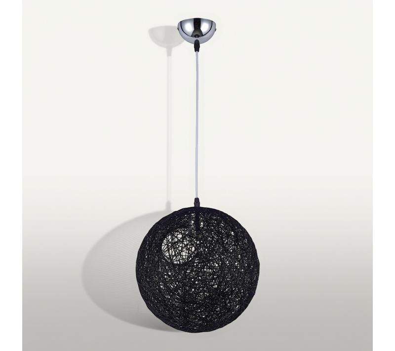 Lampe Suspension Boule Aléatoire/55 - Corde Noir