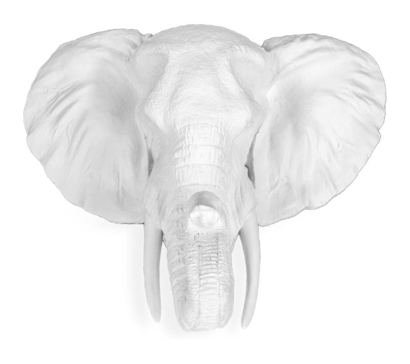 Tête D'éléphant – Résine Blanc