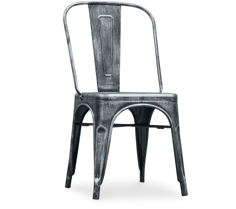 Chaise De Salle à Manger Bistrot Metalix Design Carré En Métal - Industriel