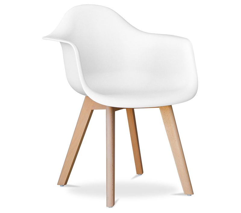Chaise De Salle à Manger Avec Accoudoirs - Style Scandinave - Amir Blanc