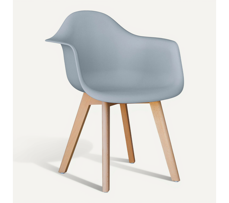 Chaise De Salle À Manger Avec Accoudoirs - Scandinave - Amir Gris Clair