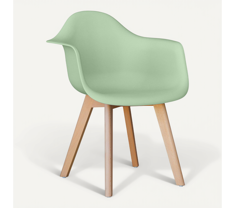 Chaise De Salle À Manger Avec Accoudoirs - Scandinave - Amir Vert Pastel
