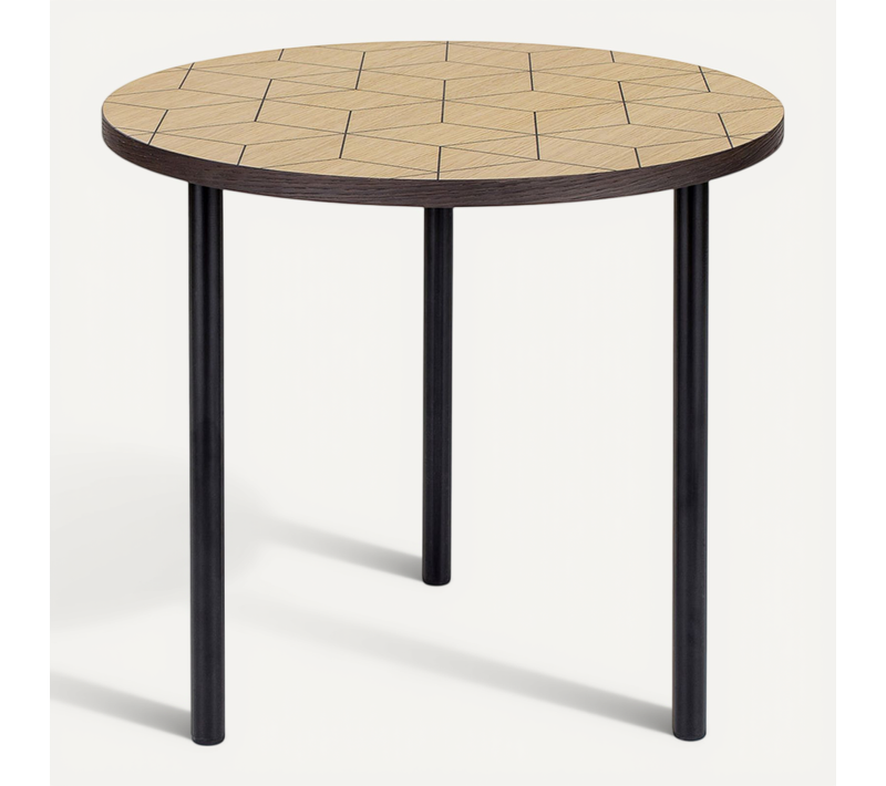 Desserte Ronde En Bois Et Métal Bois Naturel