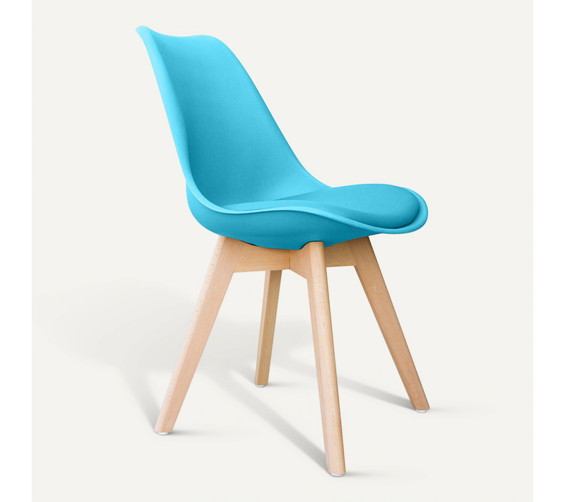 Ensemble De 2 Chaises De Design Scandinave Brielle Avec Coussin - Matt Bleu Clair
