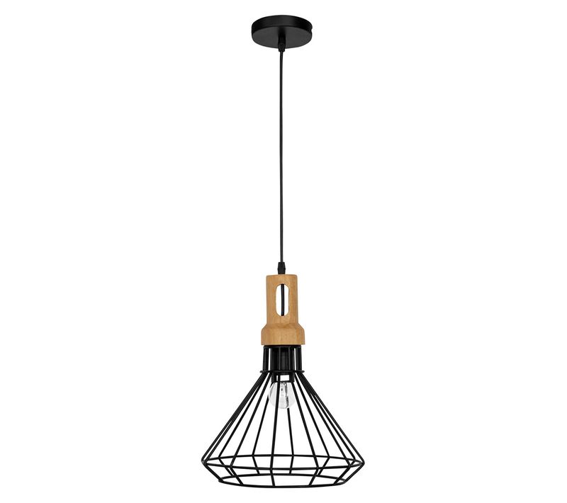 Suspension En Métal Et Bois Noir - Fenris Noir