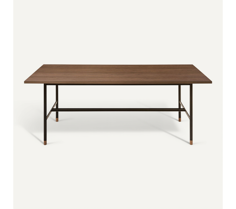 Table De Salle À Manger De Industriel En Bois Et Métal Marron Chocolat