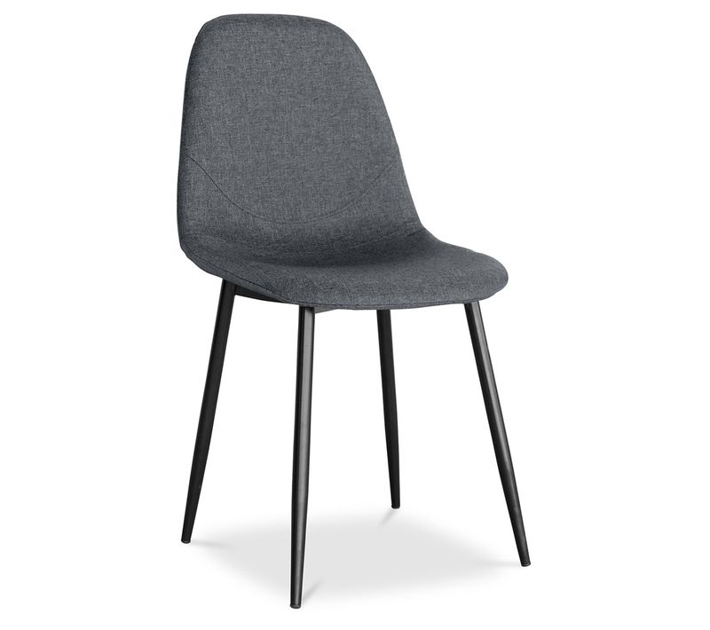 Chaise De Salle À Manger En Tissu Capitonné - Fara Gris