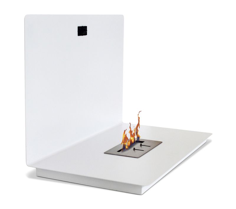 Cheminée Murale à L'éthanol - Aluna Blanc