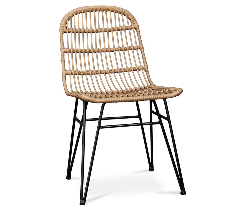 Chaise De Salle à Manger En Osier Synthétique - Magony Marron Foncé