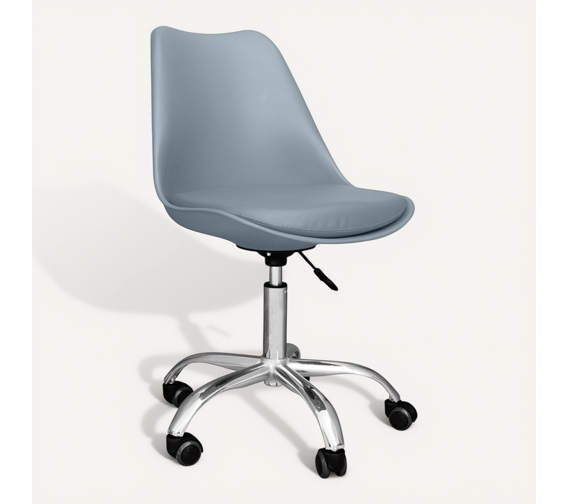 Chaise De Bureau À Roulettes – Pivotante Et Réglable - Bamba Gris Clair