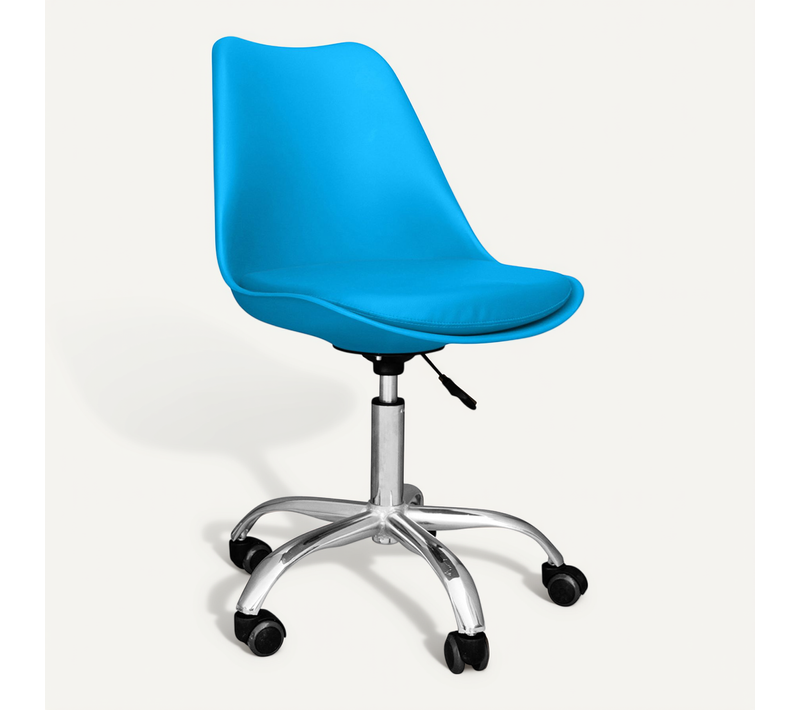 Chaise De Bureau À Roulettes – Pivotante Et Réglable - Bamba Turquoise