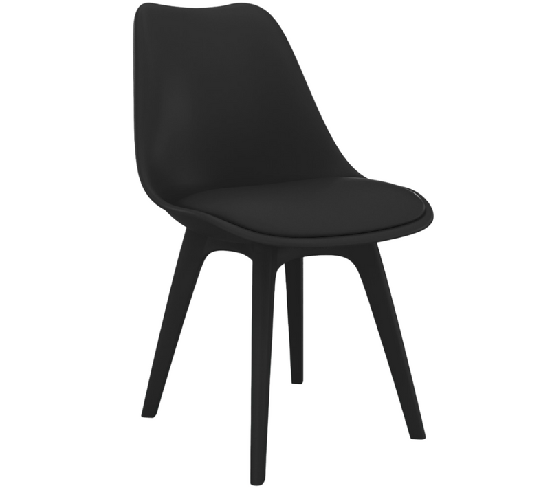 Premium Chaise Brielle Avec Coussin De Scandinave Noir