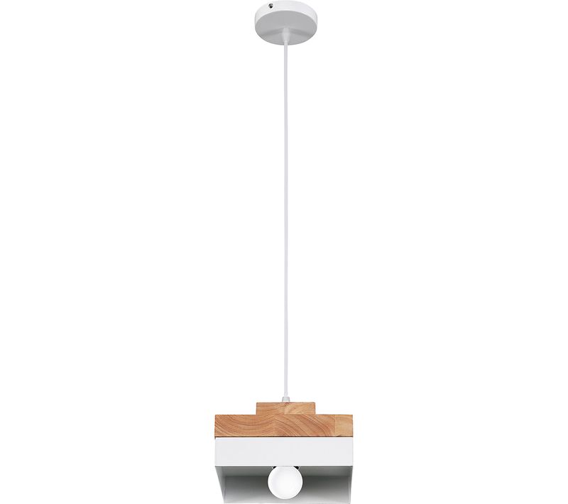 Lampe Suspendue De Style Scandinave Edda -bois Et Métal Blanc
