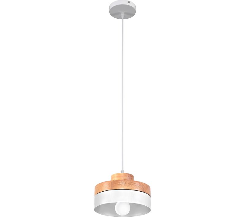 Lampe Suspendue De Style Scandinave Eigil - Bois Et Métal Blanc