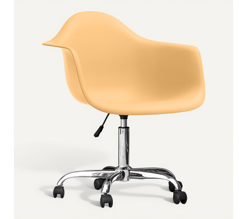 Chaise De Bureau Avec Accoudoirs - Chaise De Bureau À Roulettes - Emery Orange Pâle