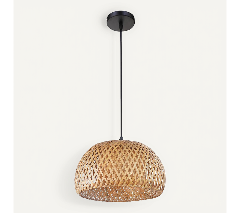 Plafonnier Tressé Design Boho Bali - Bambou Bois Naturel