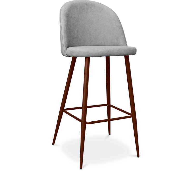 Tabouret Rembourré En Tissu - Design Scandinave - 76cm - Bennett Gris Clair