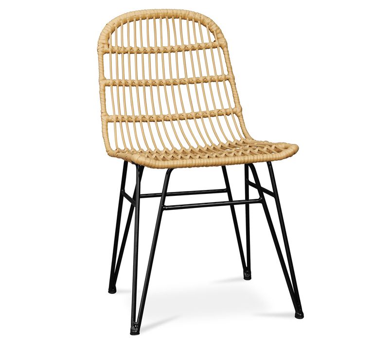 Chaise De Salle à Manger En Osier Synthétique - Magony Marron Clair