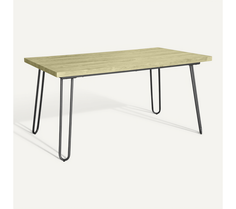 Table De Salle À Manger De Industriel Hairpin Holly 150x90 - Bois Et Métal Bois Naturel
