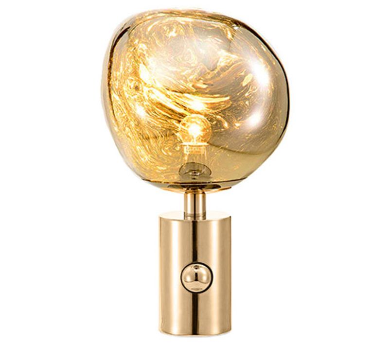 Lampe De Table Design Lava - Acrylique Et Métal Doré