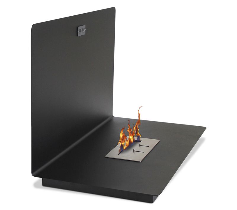 Cheminée Murale à L'éthanol - Aluna Noir Brillant