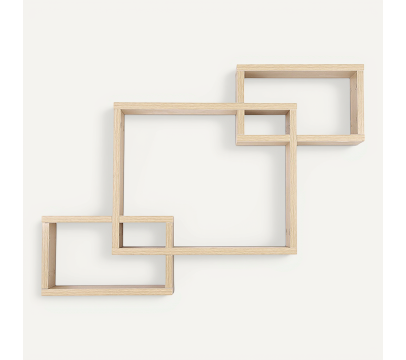 étagère Murale En Bois - Design De Boîtes - Dagoa Bois Naturel