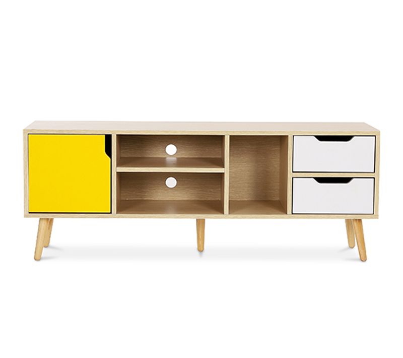 Meuble TV En Bois - Design Scandinave - Haley Jaune